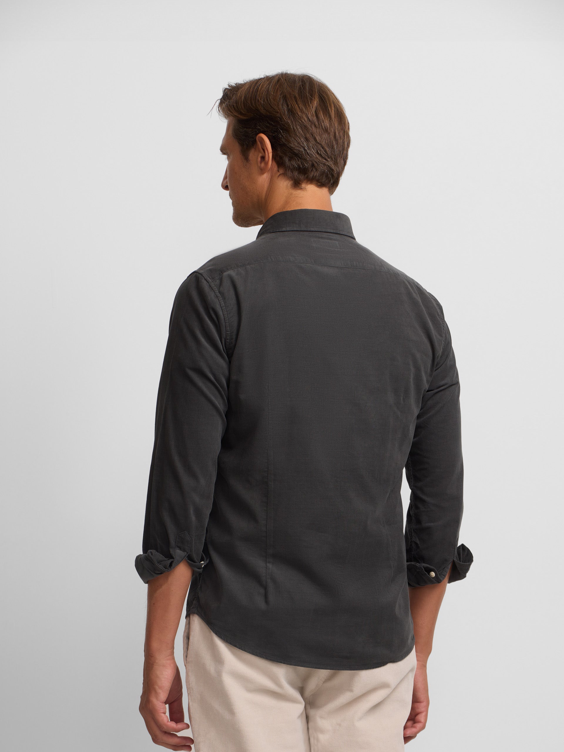 grey corduroy sport shirt