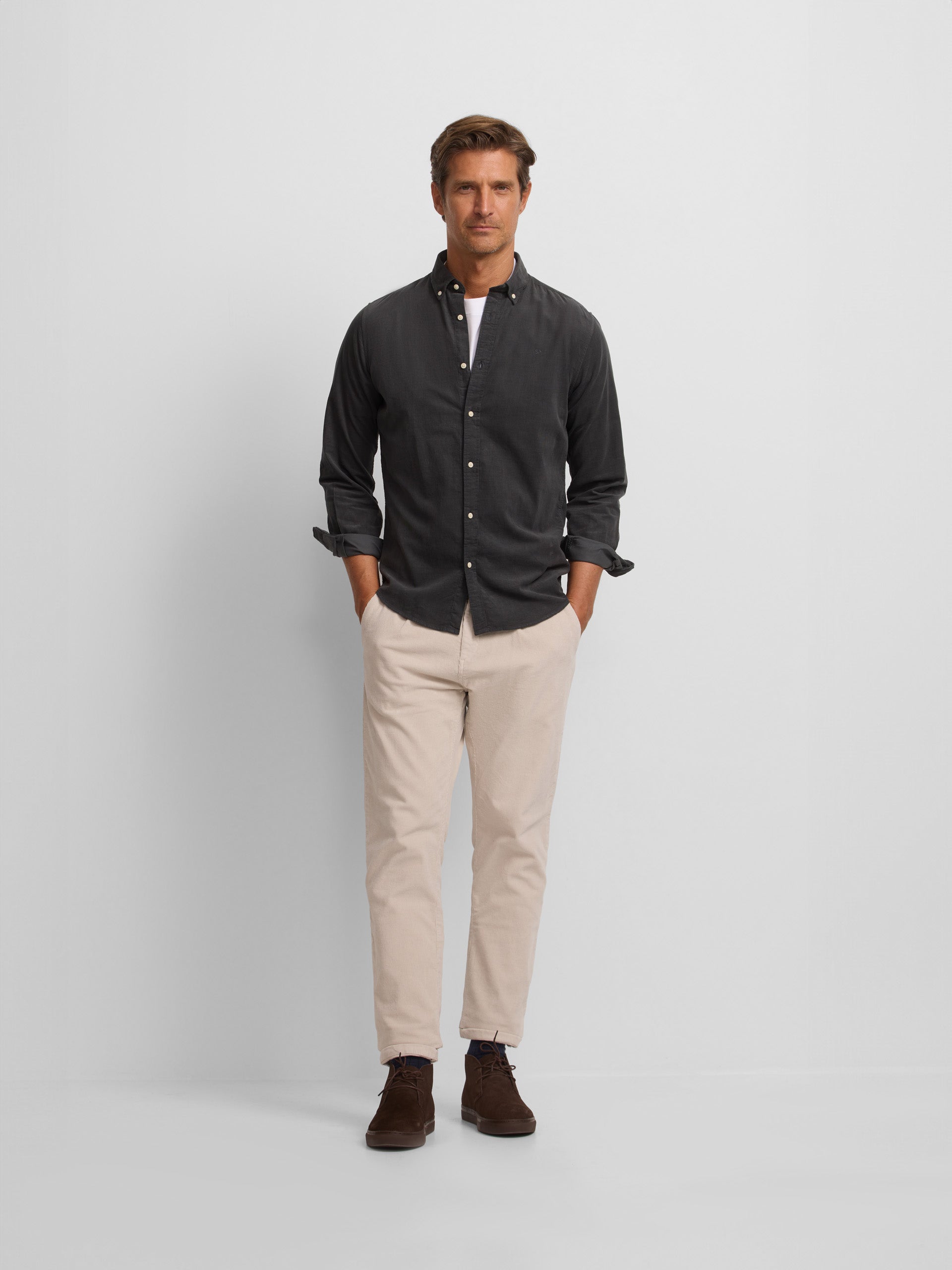 grey corduroy sport shirt