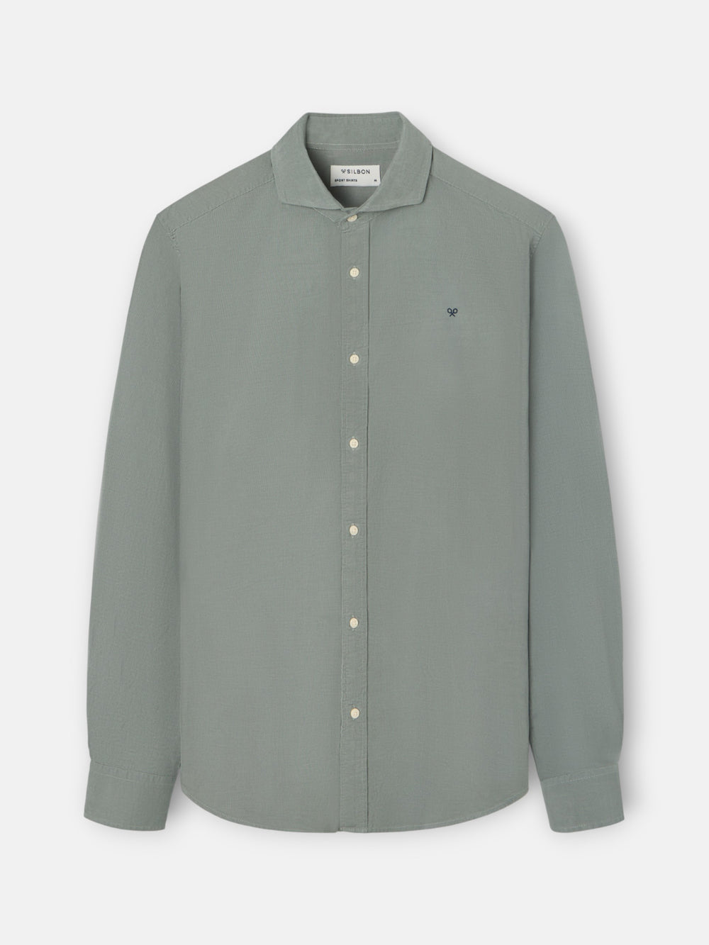 green corduroy sport shirt with cutaway collar