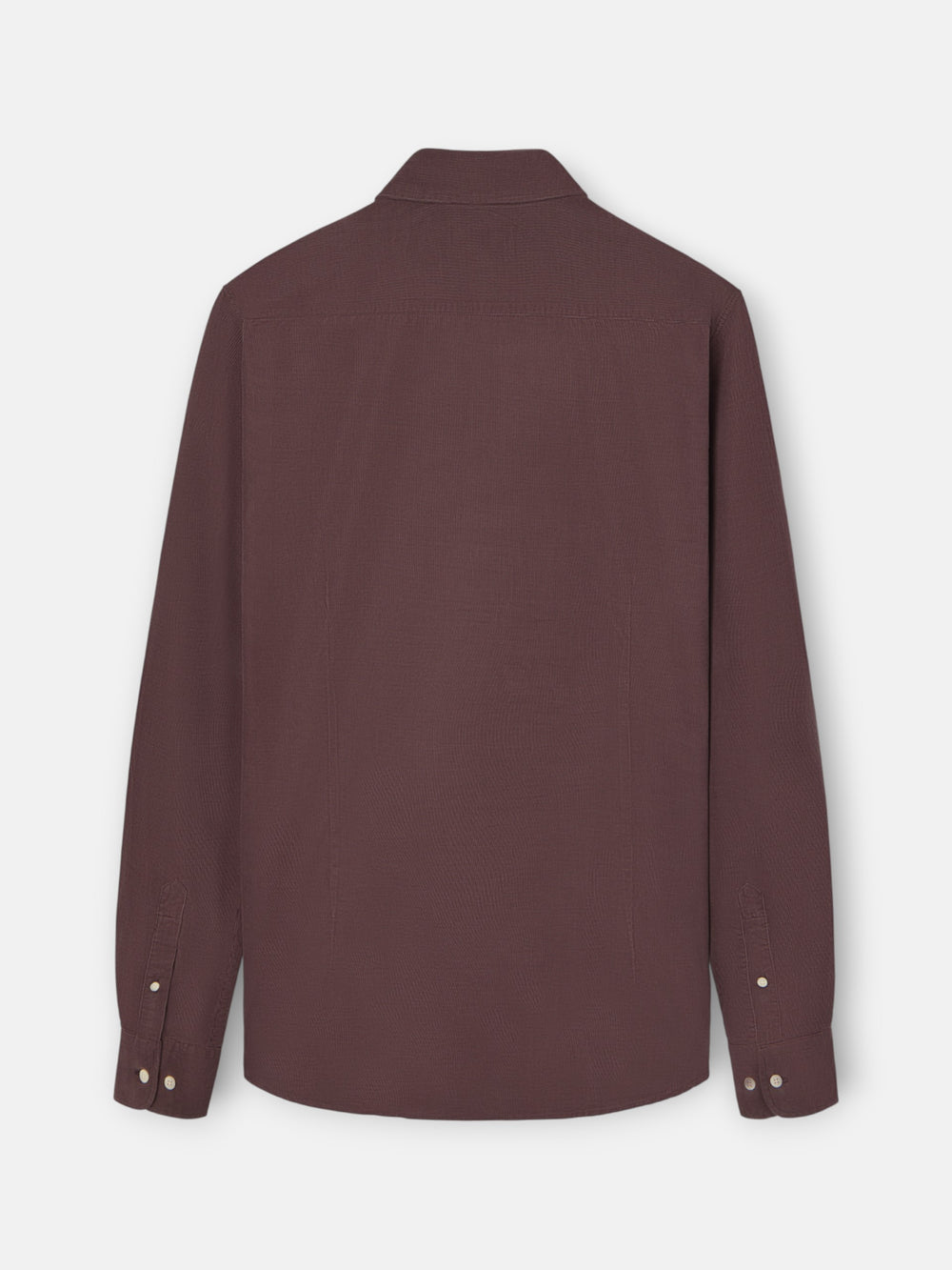 Burgundy corduroy cutaway collar sport shirt