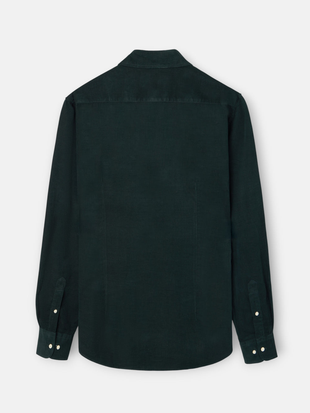 Dark green corduroy cutaway collar sport shirt