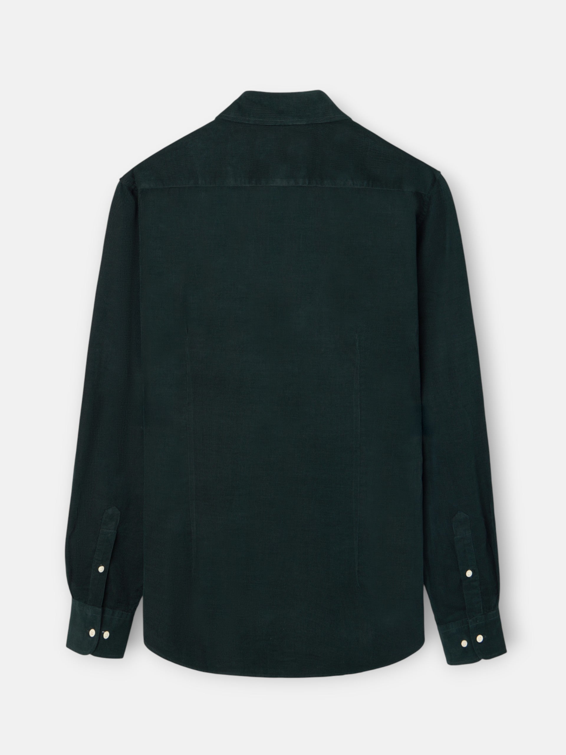 Dark green corduroy cutaway collar sport shirt
