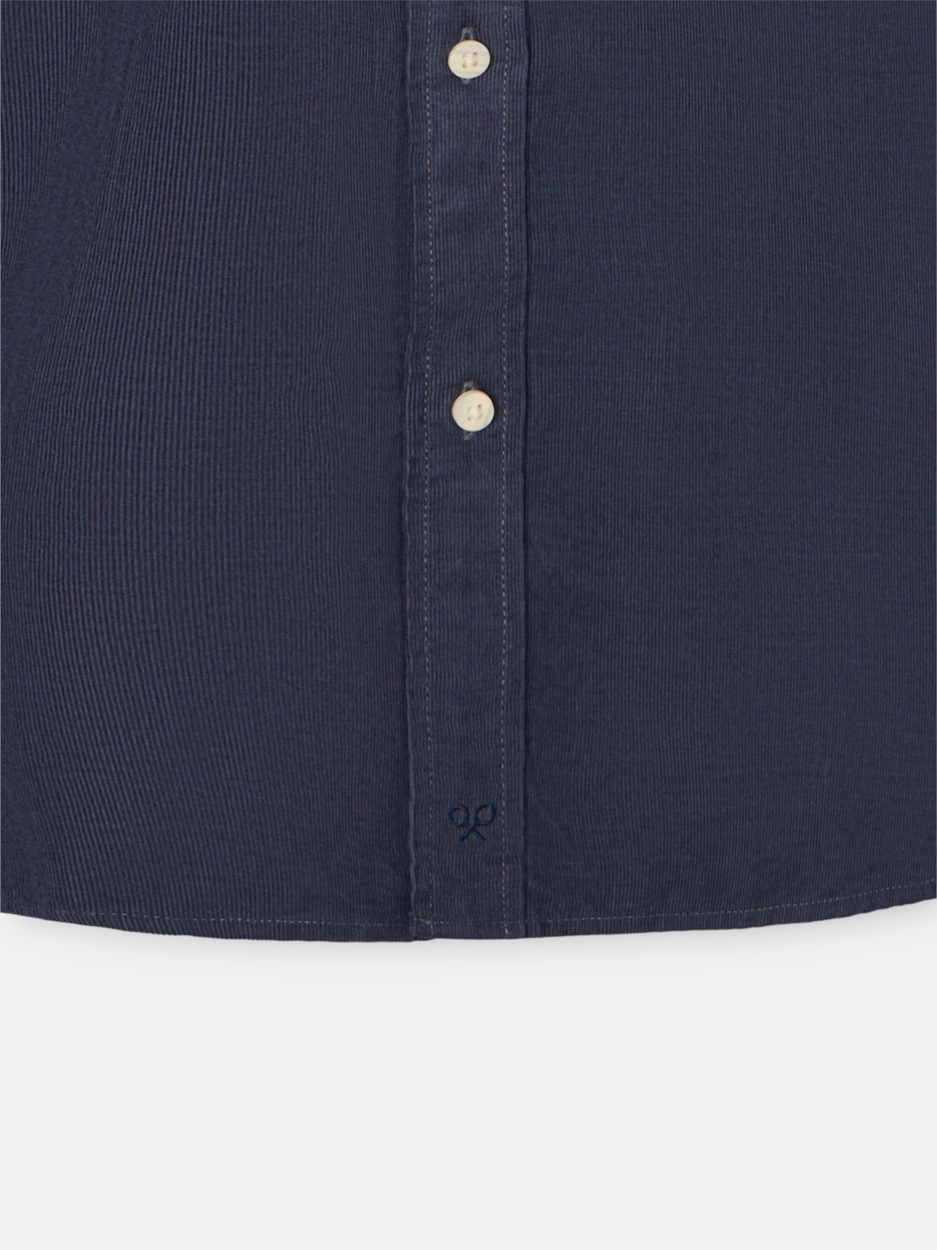 Indigo blue corduroy sport shirt with pockets