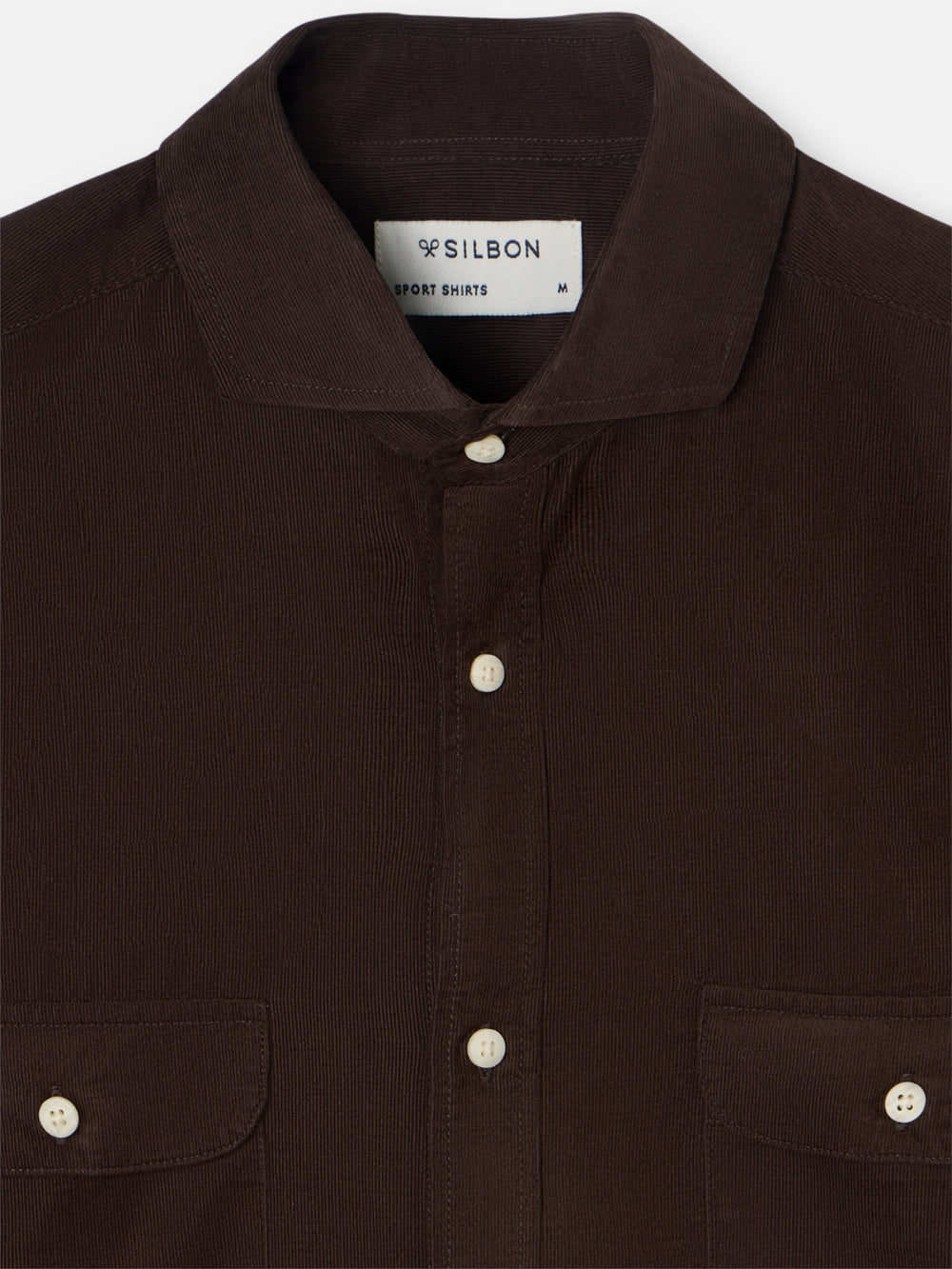 Corduroy sport shirt with brown pockets