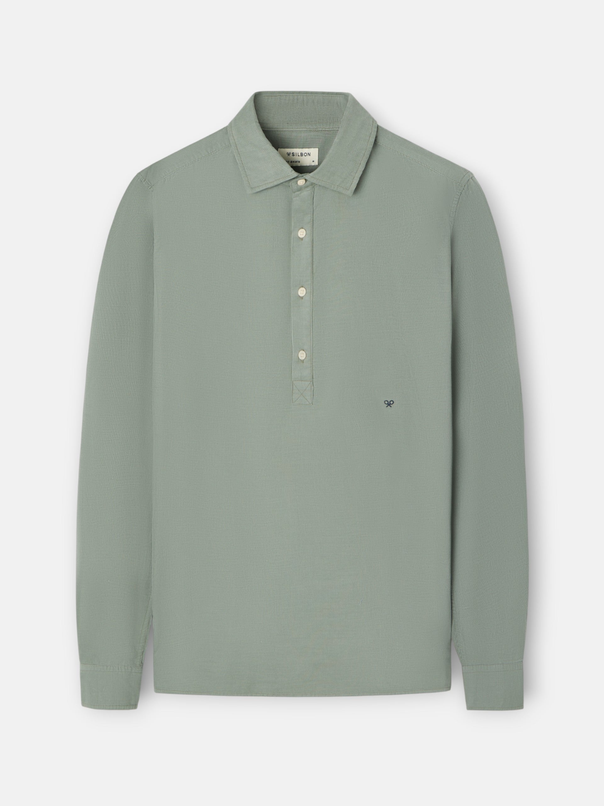 Chemise de sport en velours côtelé vert clair