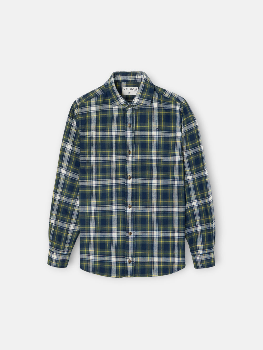 Camisa sport kids cuadro tartan bicolor azul verde