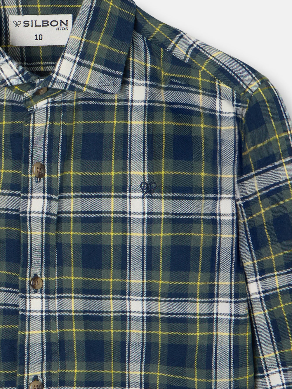 Camisa sport kids cuadro tartan bicolor azul verde