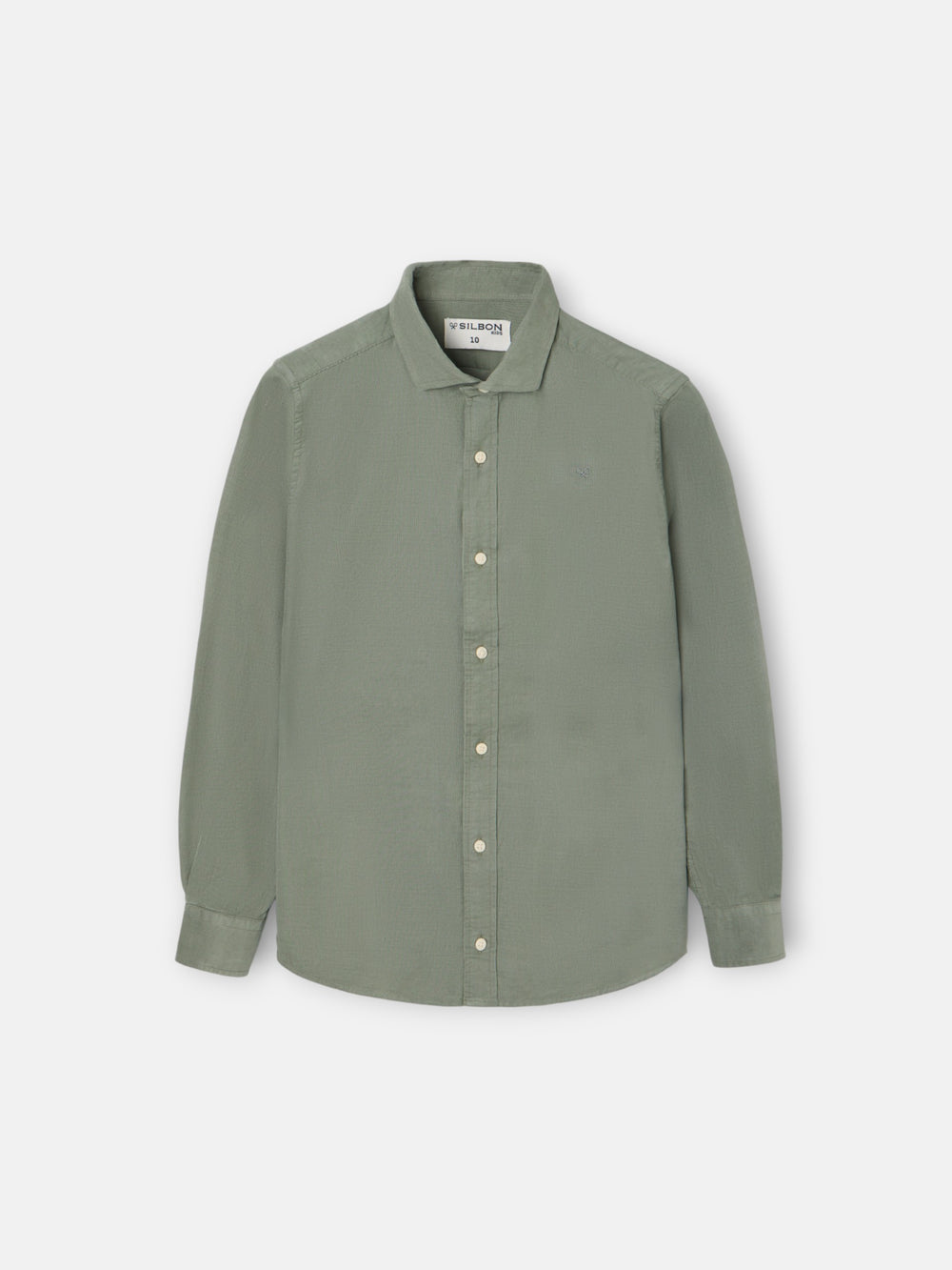 Camisa sport kids pana cuello cutaway verde