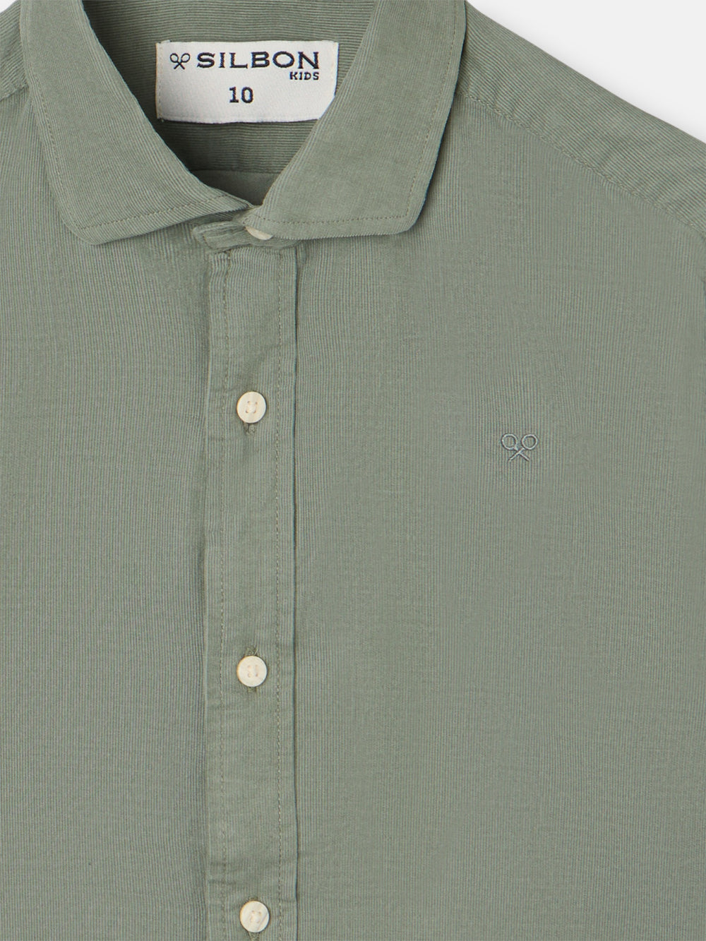 Camisa sport kids pana cuello cutaway verde