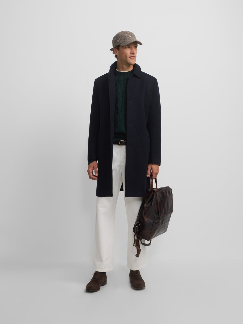 Navy blue straight coat