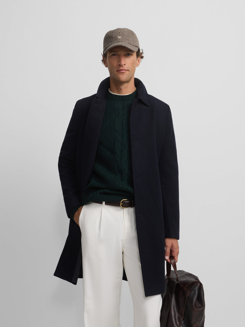 Navy blue straight coat