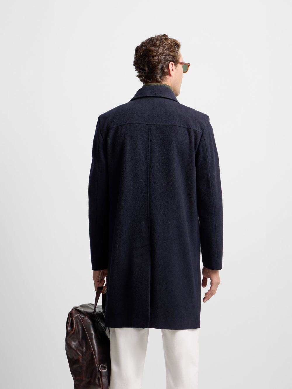 Navy blue straight coat