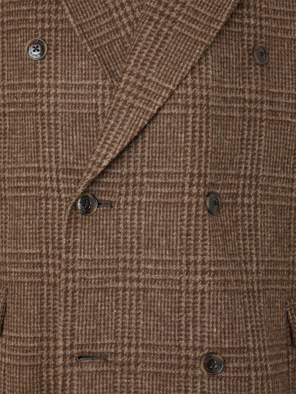 Brown Prince of Wales double-breasted coat
