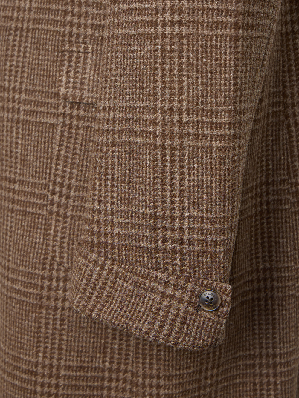Brown Prince of Wales double-breasted coat