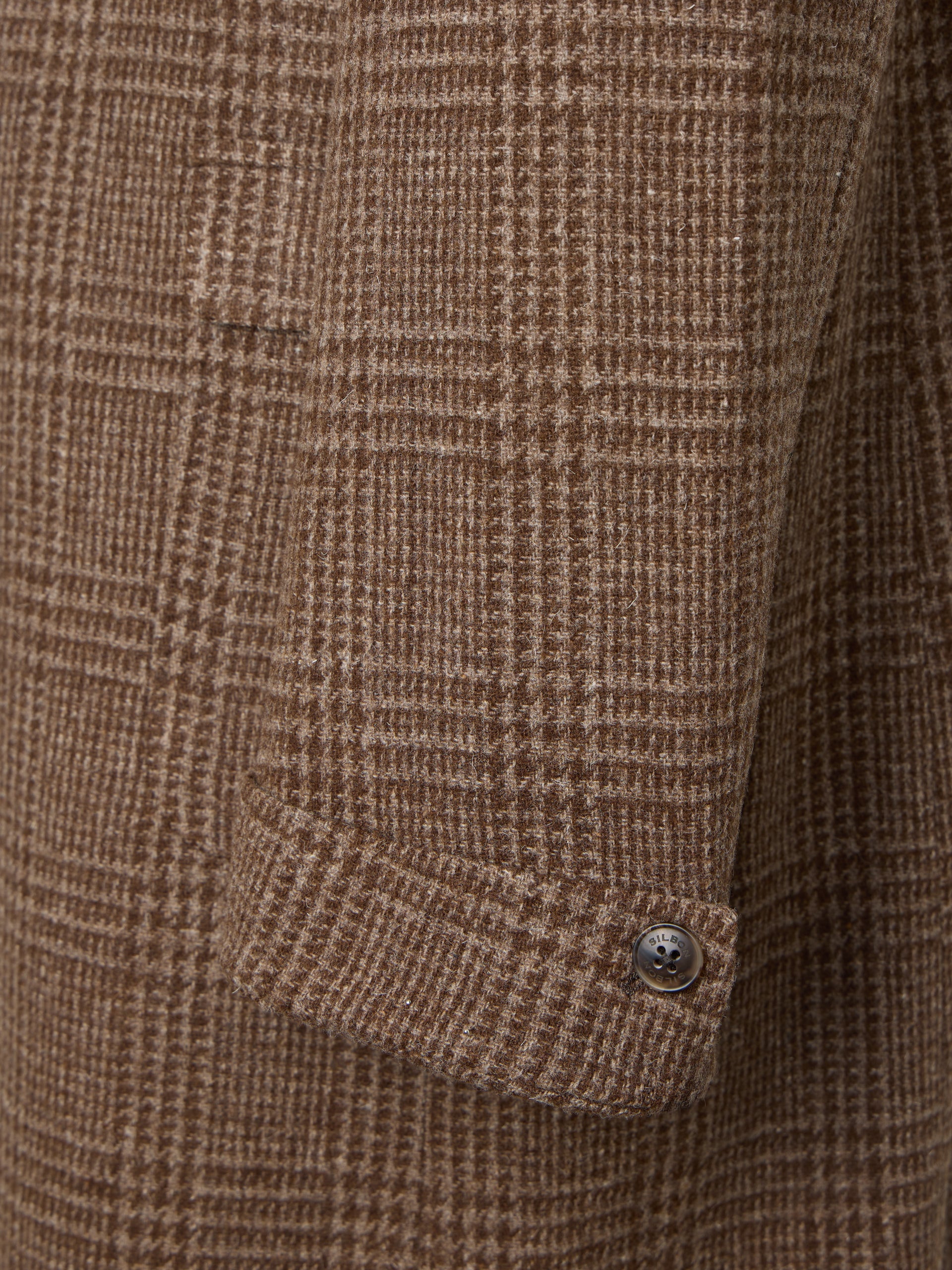 Brown Prince of Wales double-breasted coat