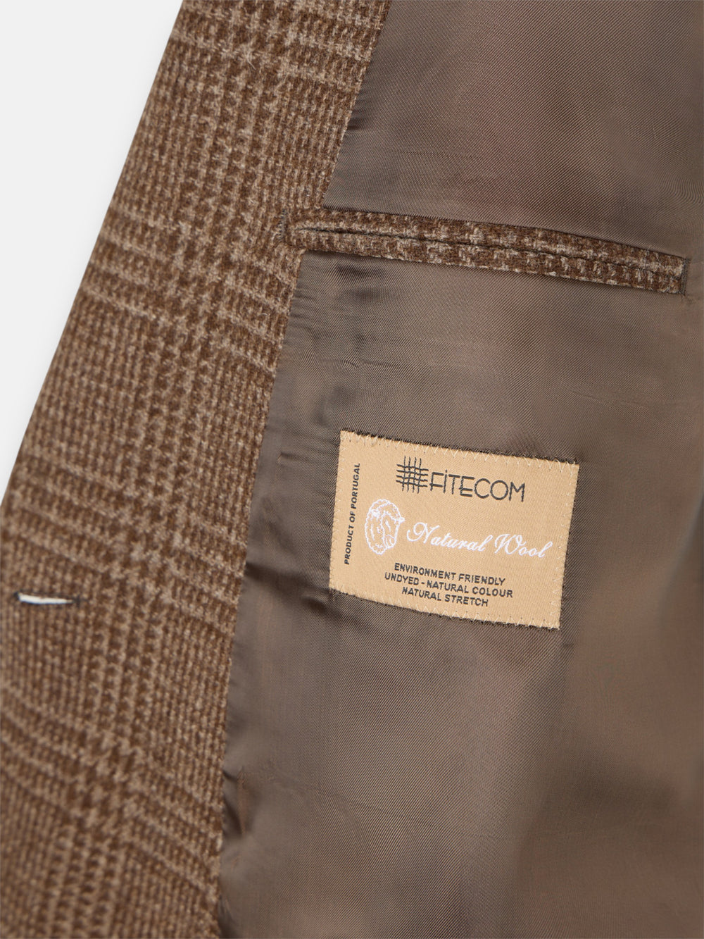 Brown Prince of Wales double-breasted coat