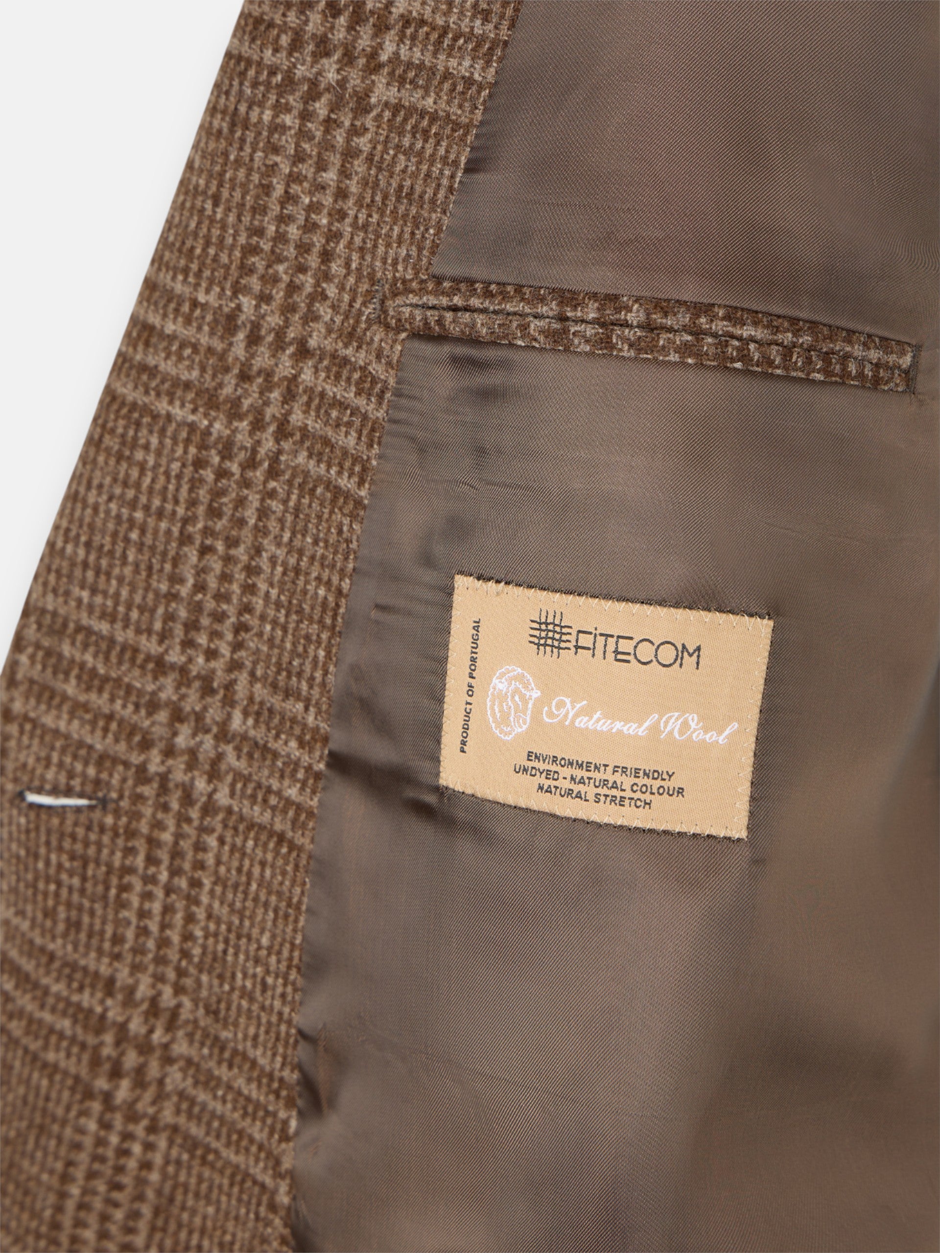 Brown Prince of Wales double-breasted coat