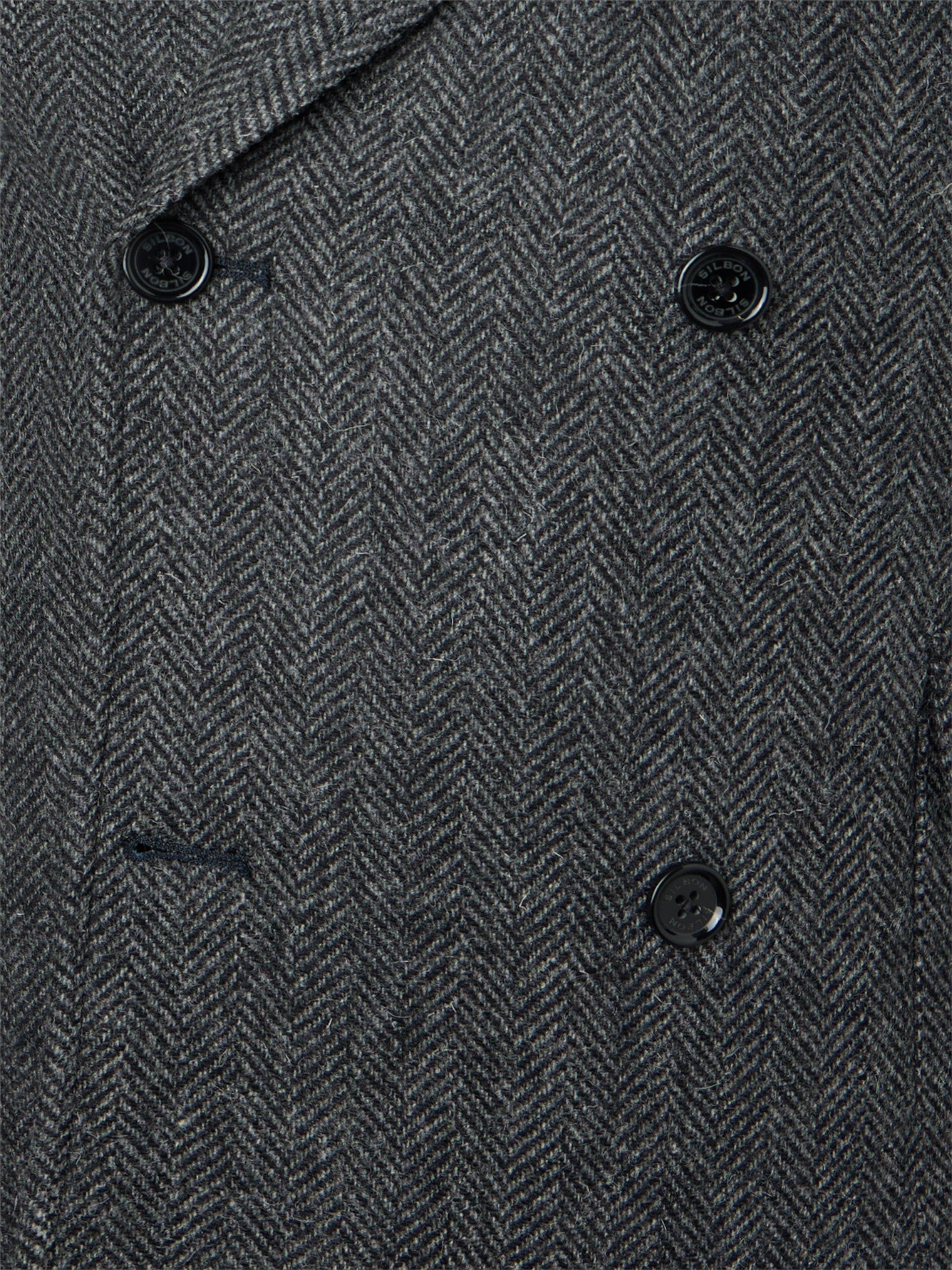 Unique grey herringbone coat