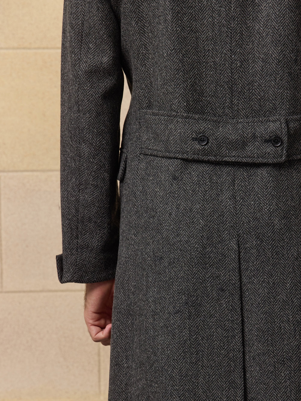Unique grey herringbone coat