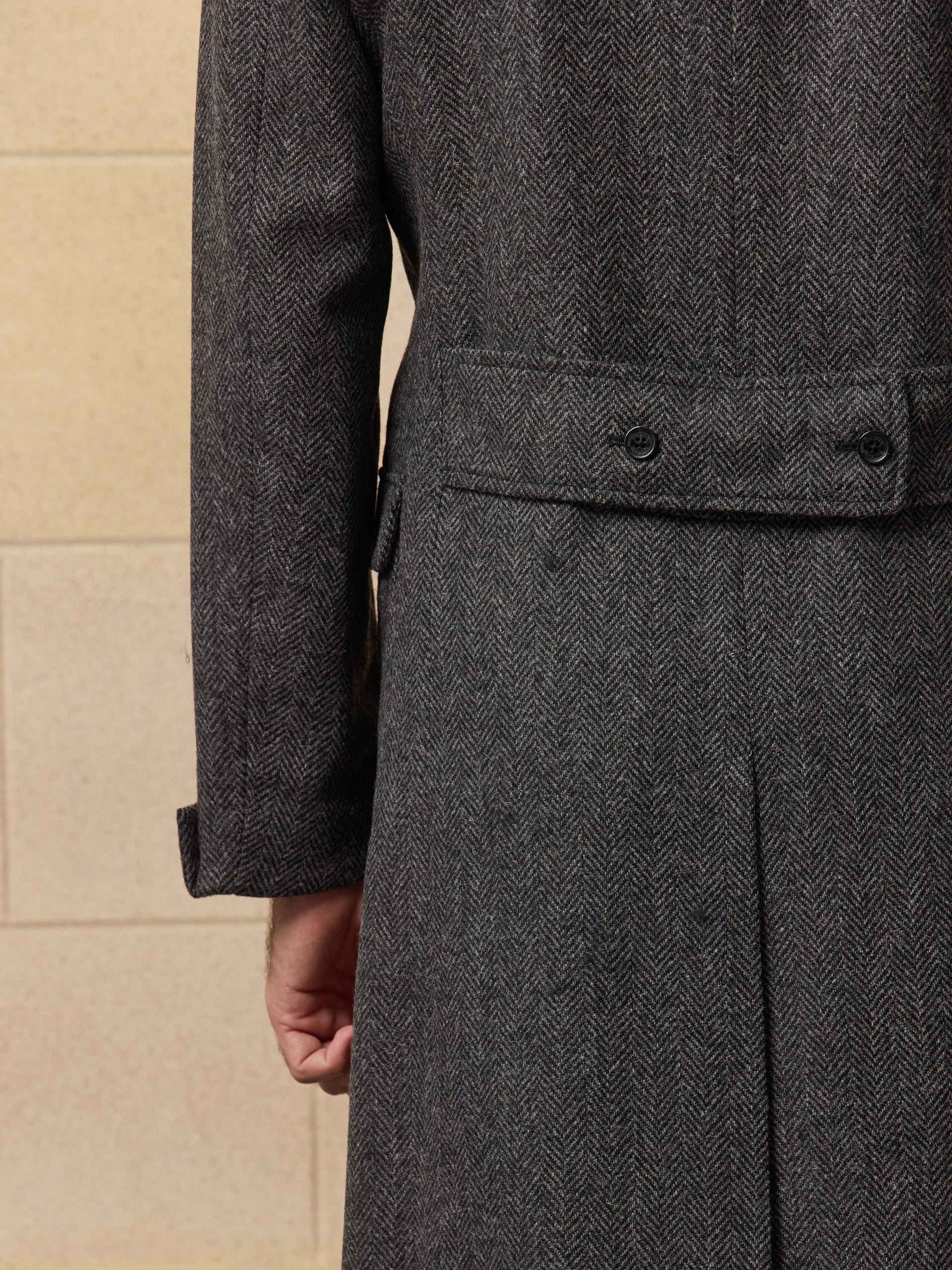 Unique grey herringbone coat