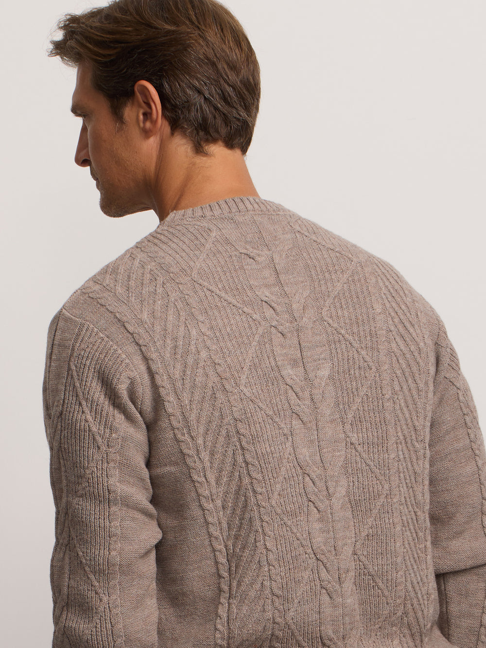 Light brown cable knit sweater
