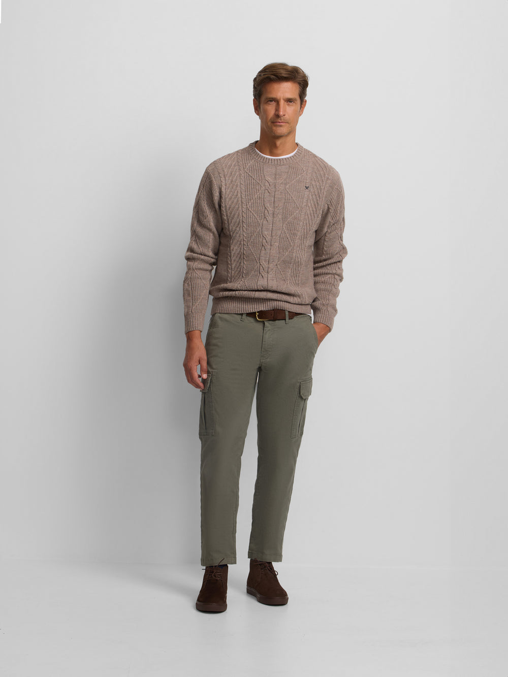 Light brown cable knit sweater