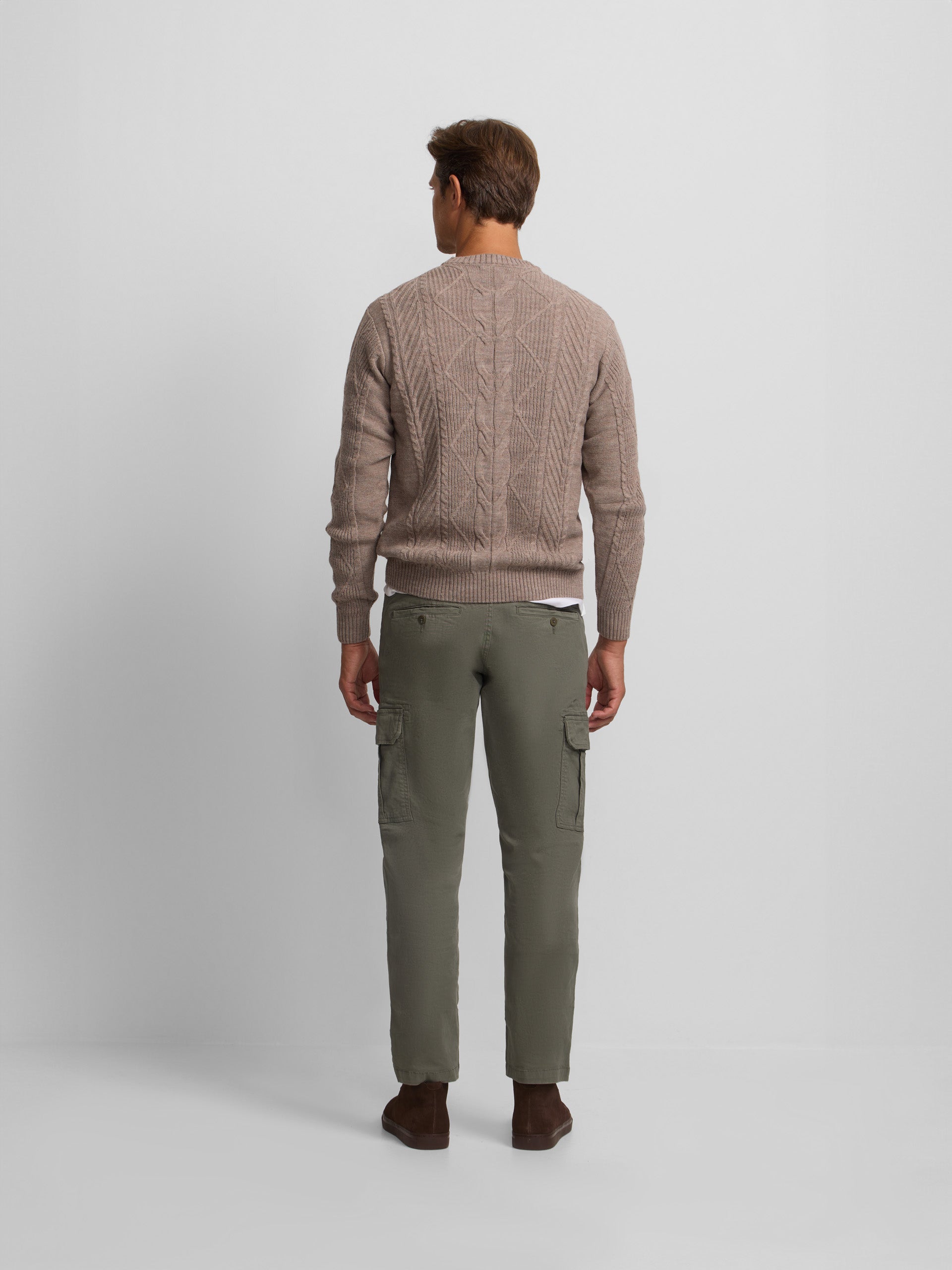 Light brown cable knit sweater