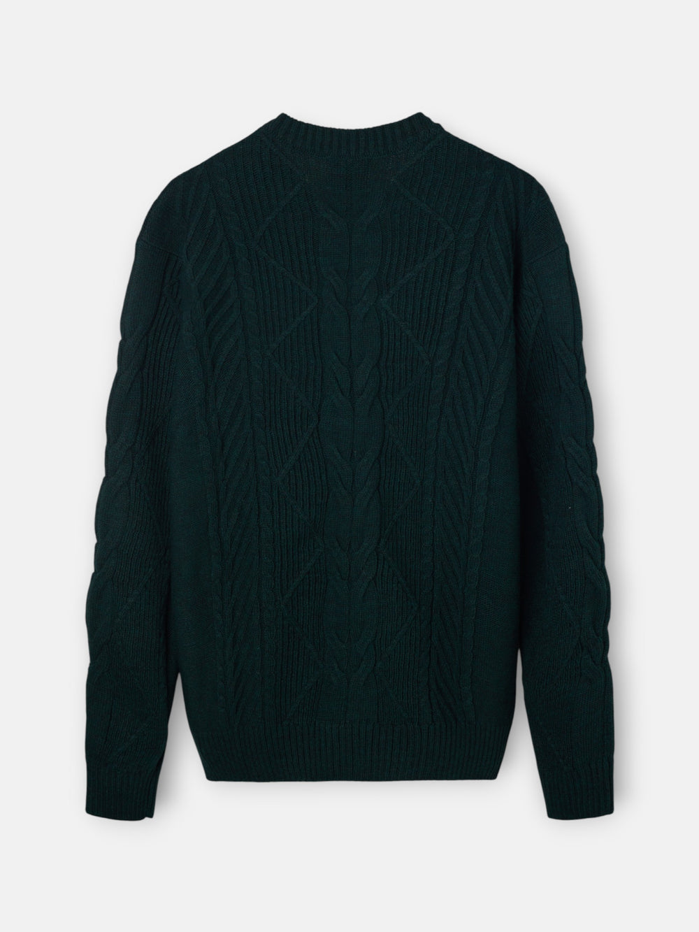 Green cable knit sweater
