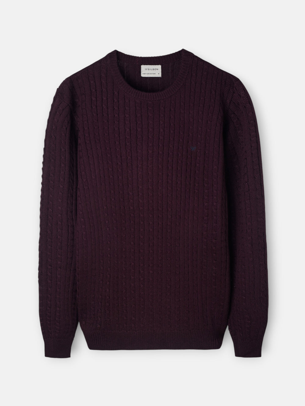 Classic burgundy cable knit sweater