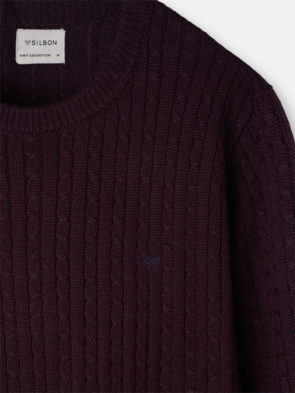 Classic burgundy cable knit sweater