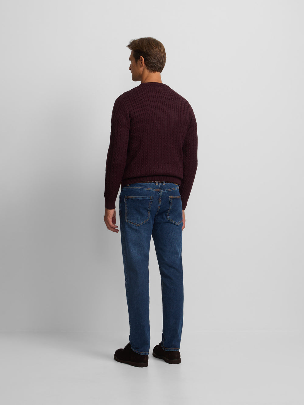 Classic burgundy cable knit sweater