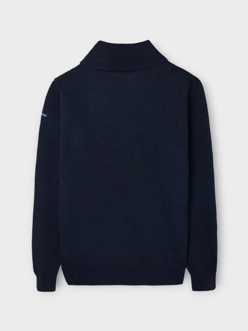 Navy blue shawl collar sweater