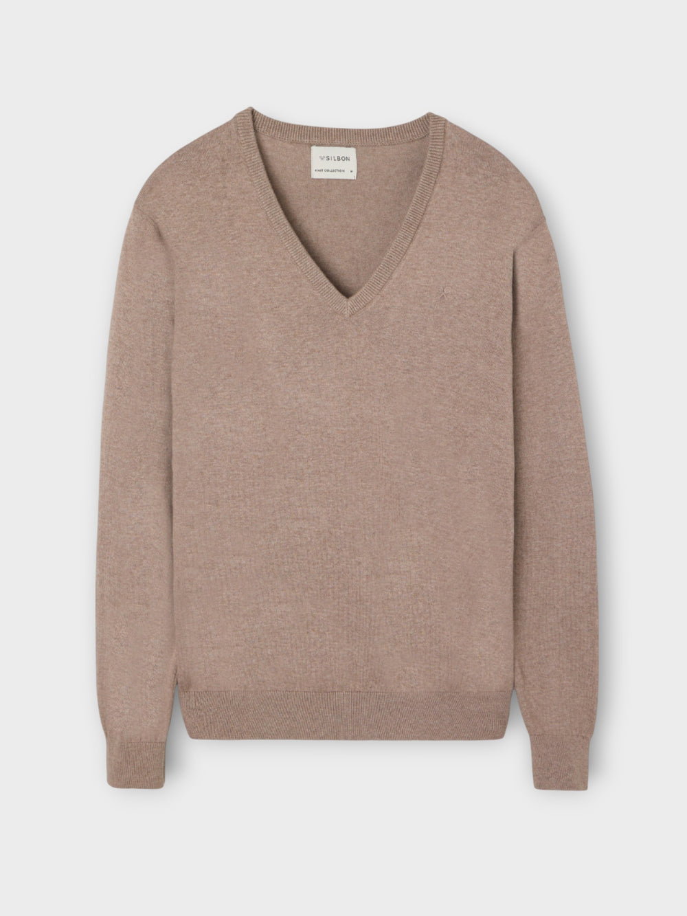 Light brown retro V-neck sweater