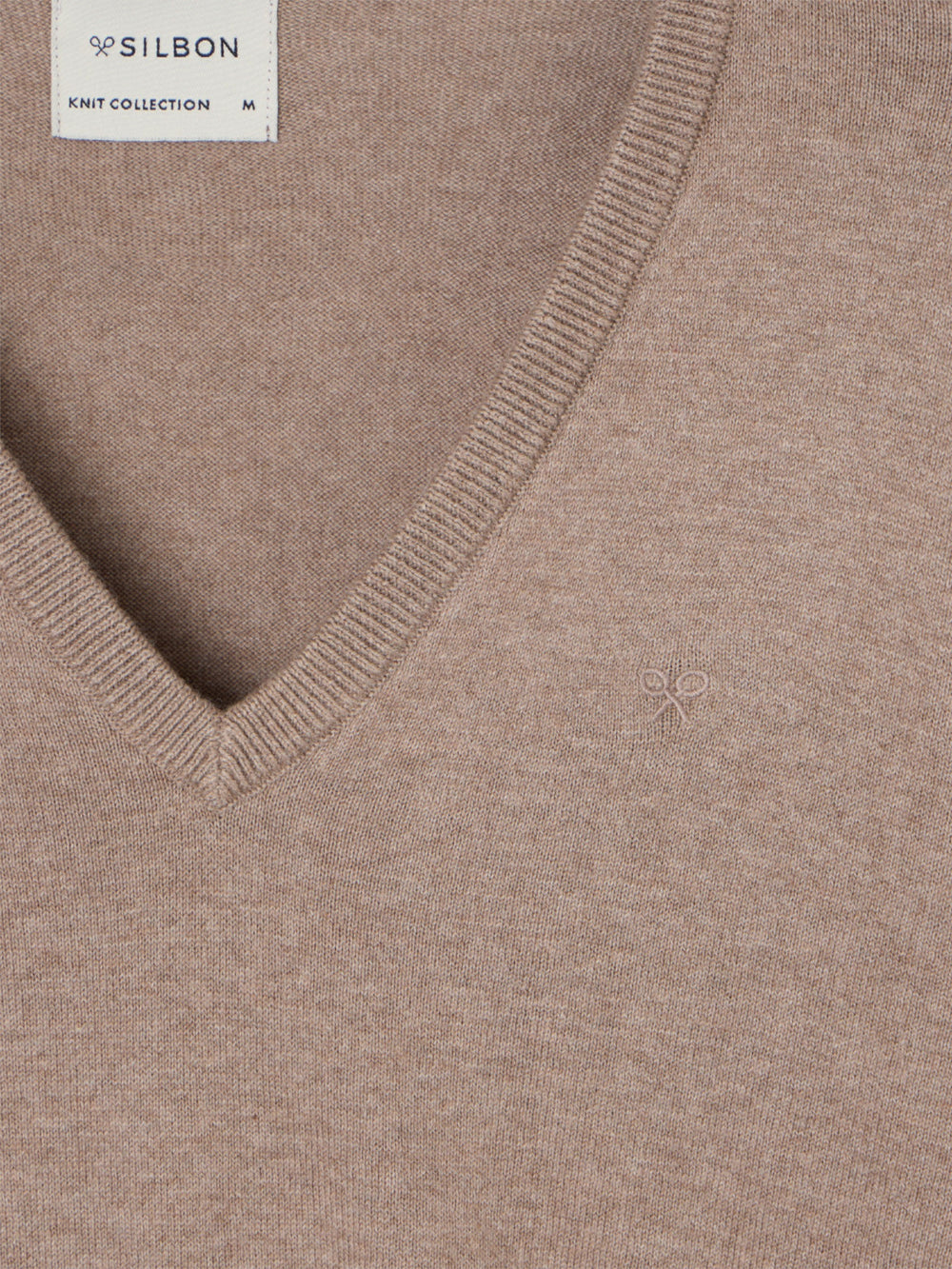 Light brown retro V-neck sweater