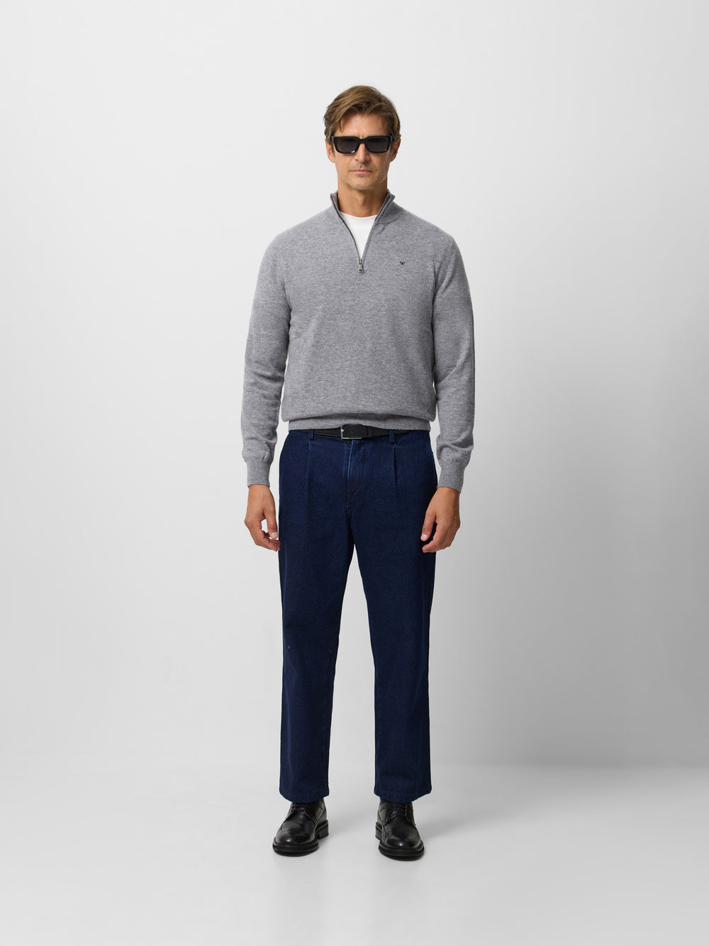 Medium gray half-zip jersey