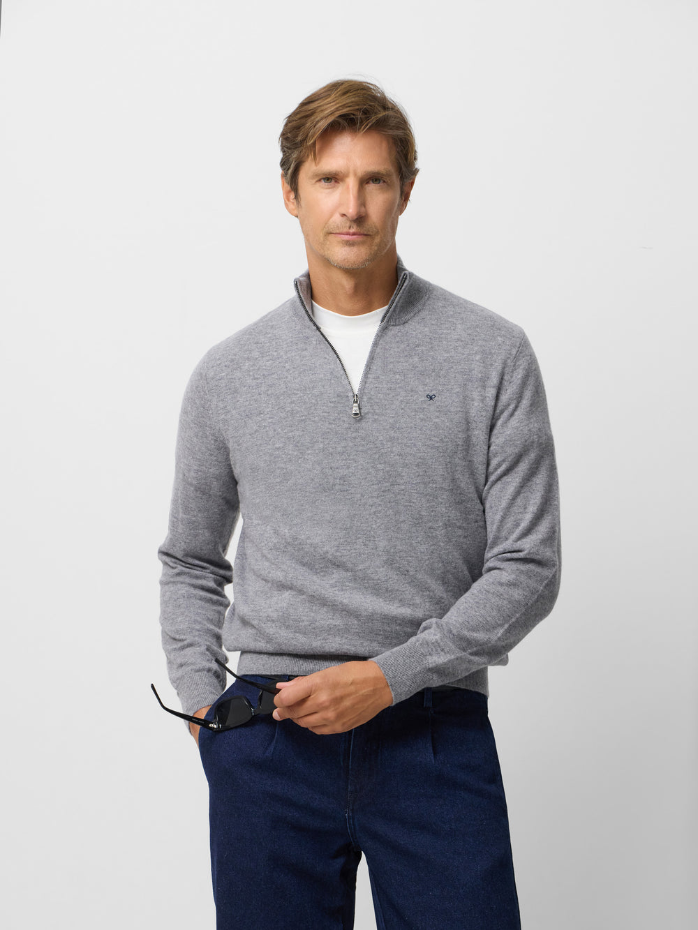 Medium gray half-zip jersey