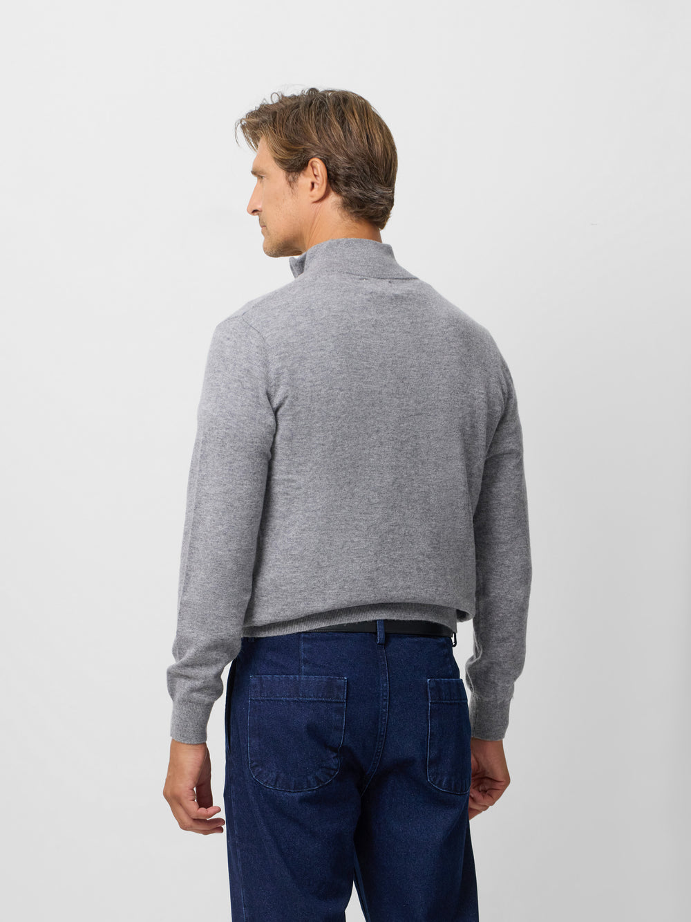 Medium gray half-zip jersey