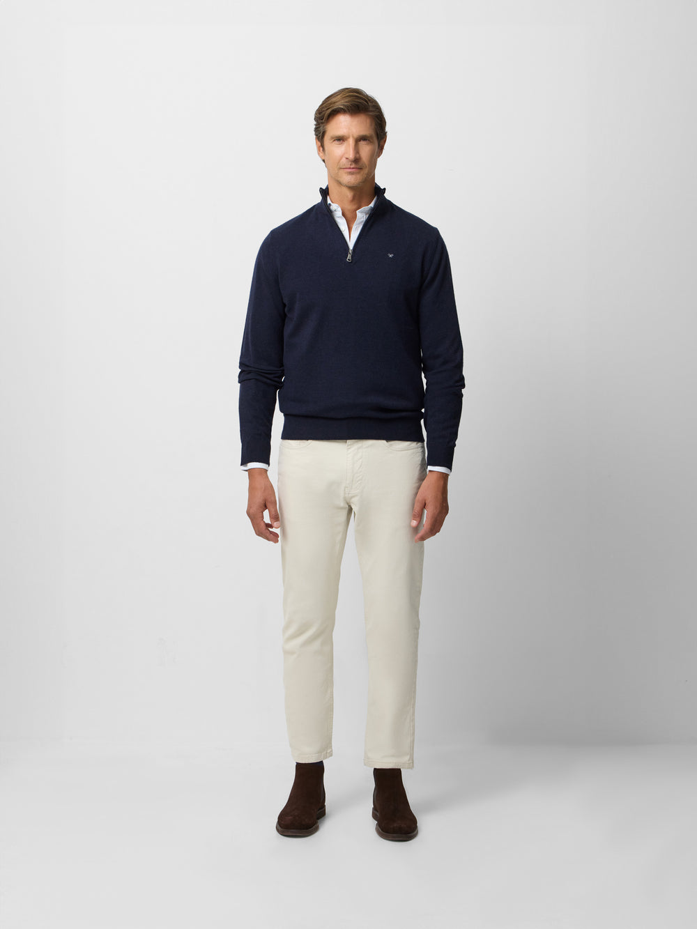 Navy blue half zip jersey