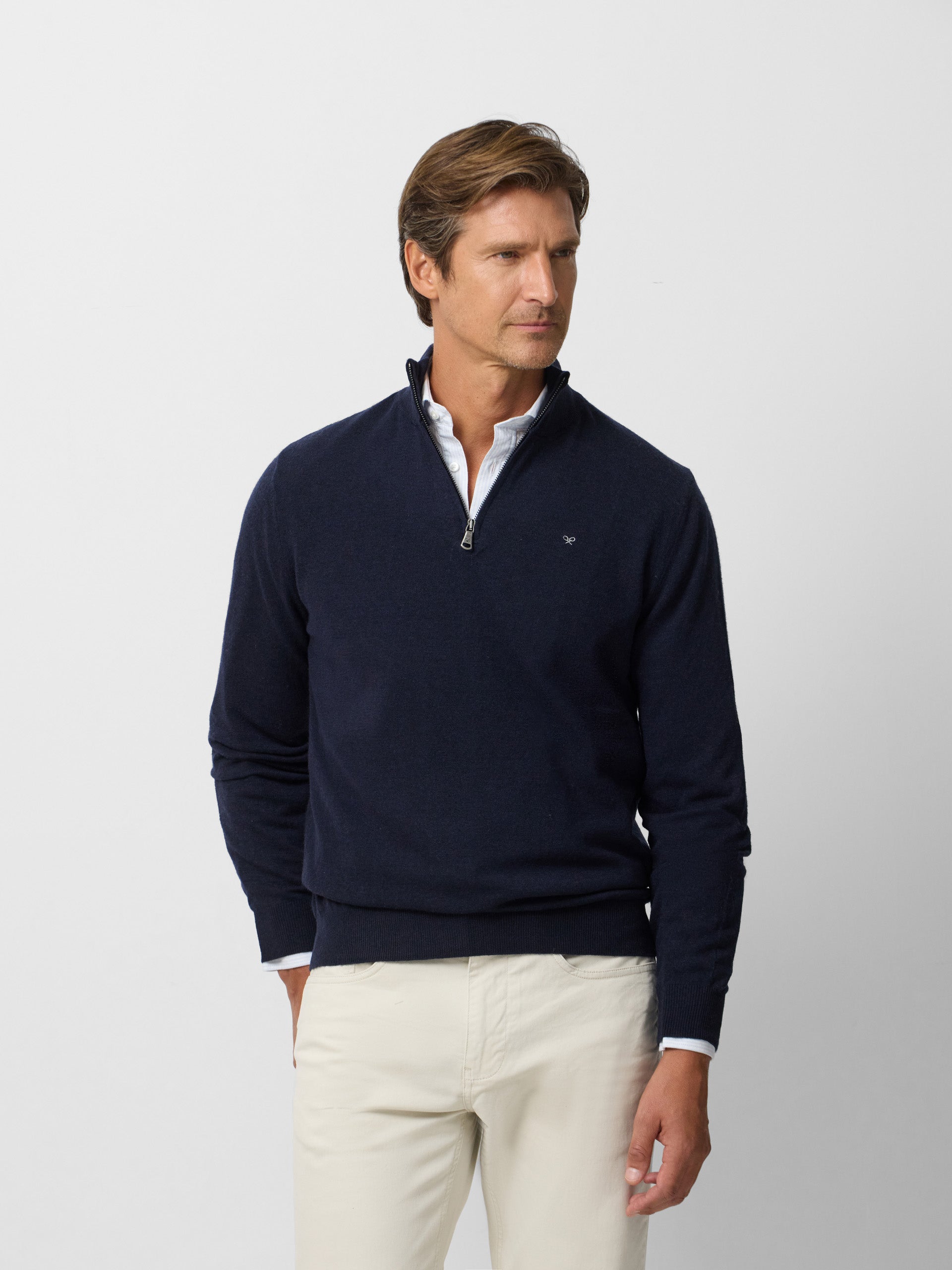Navy blue half zip jersey
