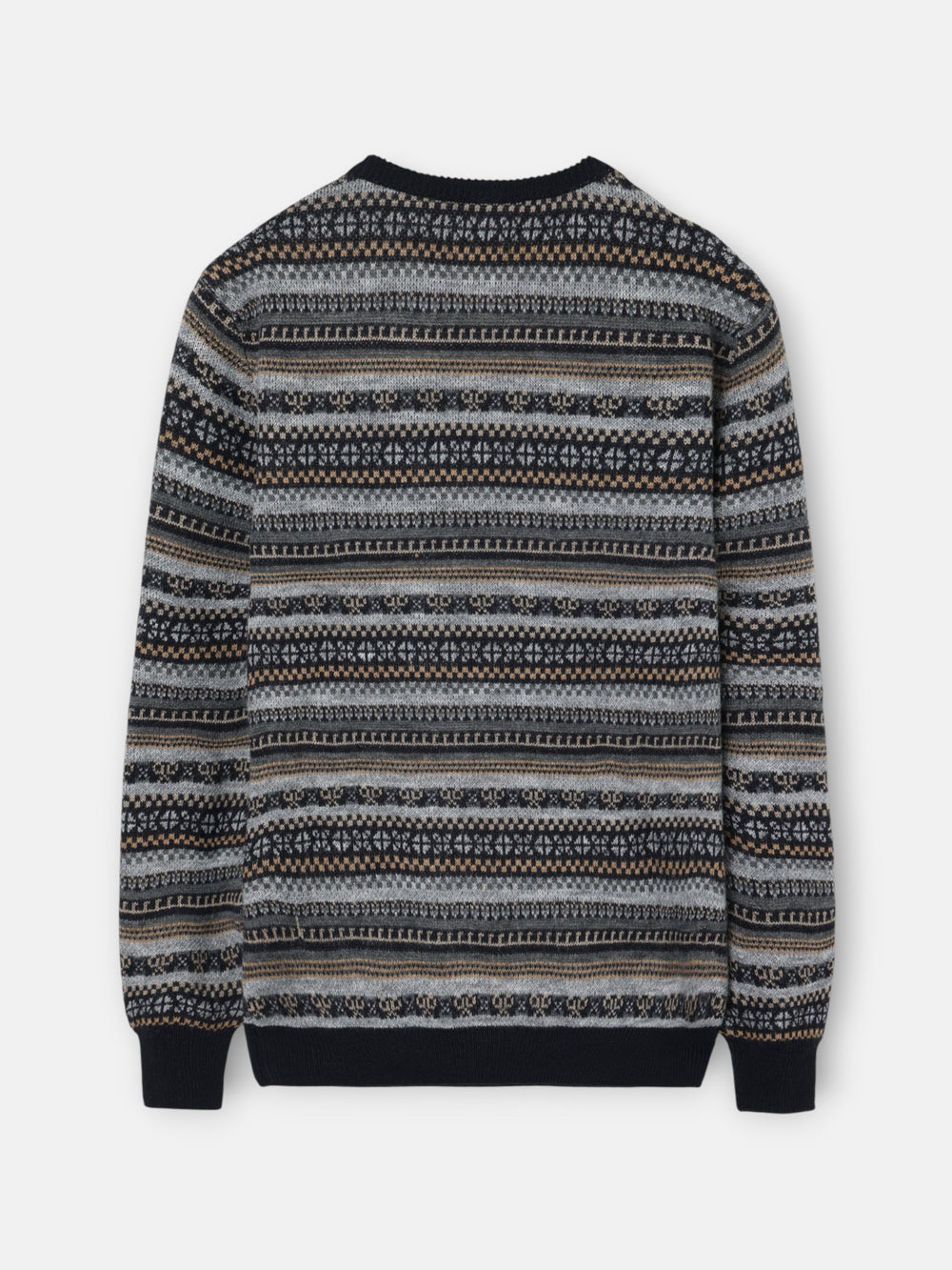 jersey jacquard ethnique bleu