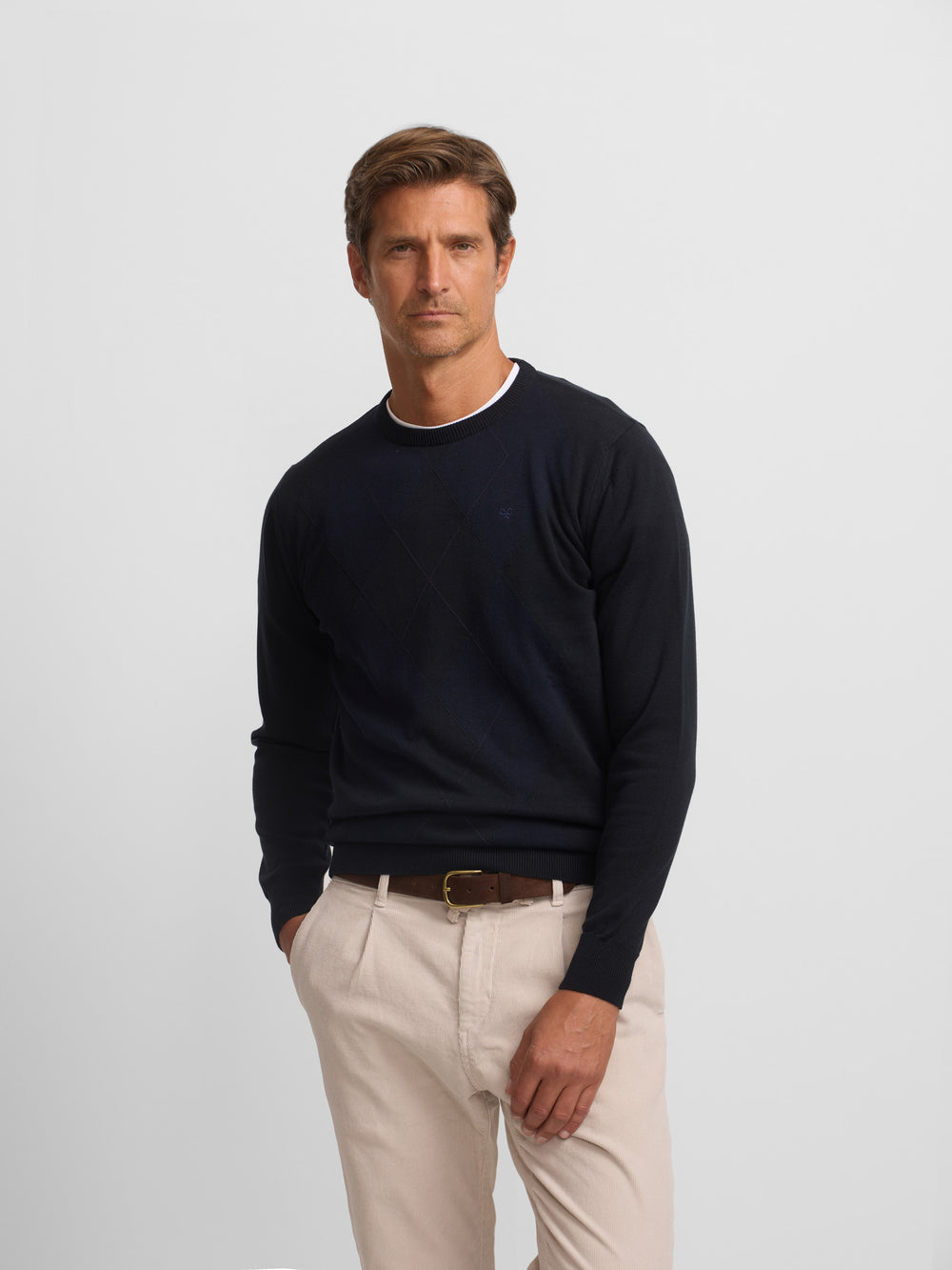 Navy blue diamond retro jersey