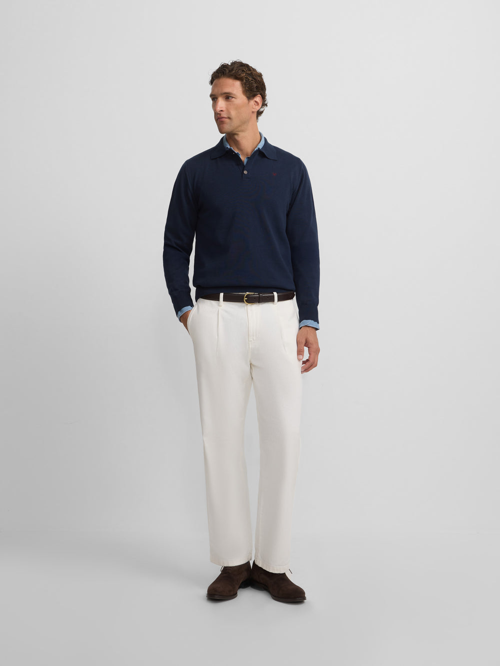 Navy blue polo neck sweater