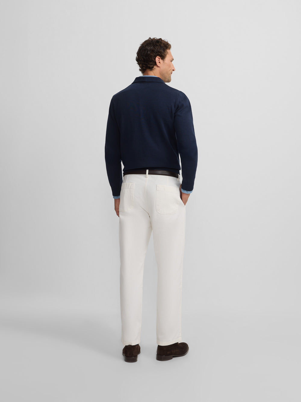 Navy blue polo neck sweater