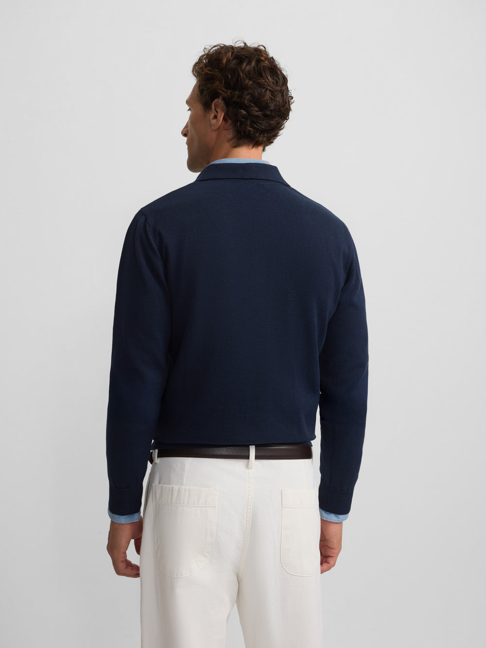 Navy blue polo neck sweater