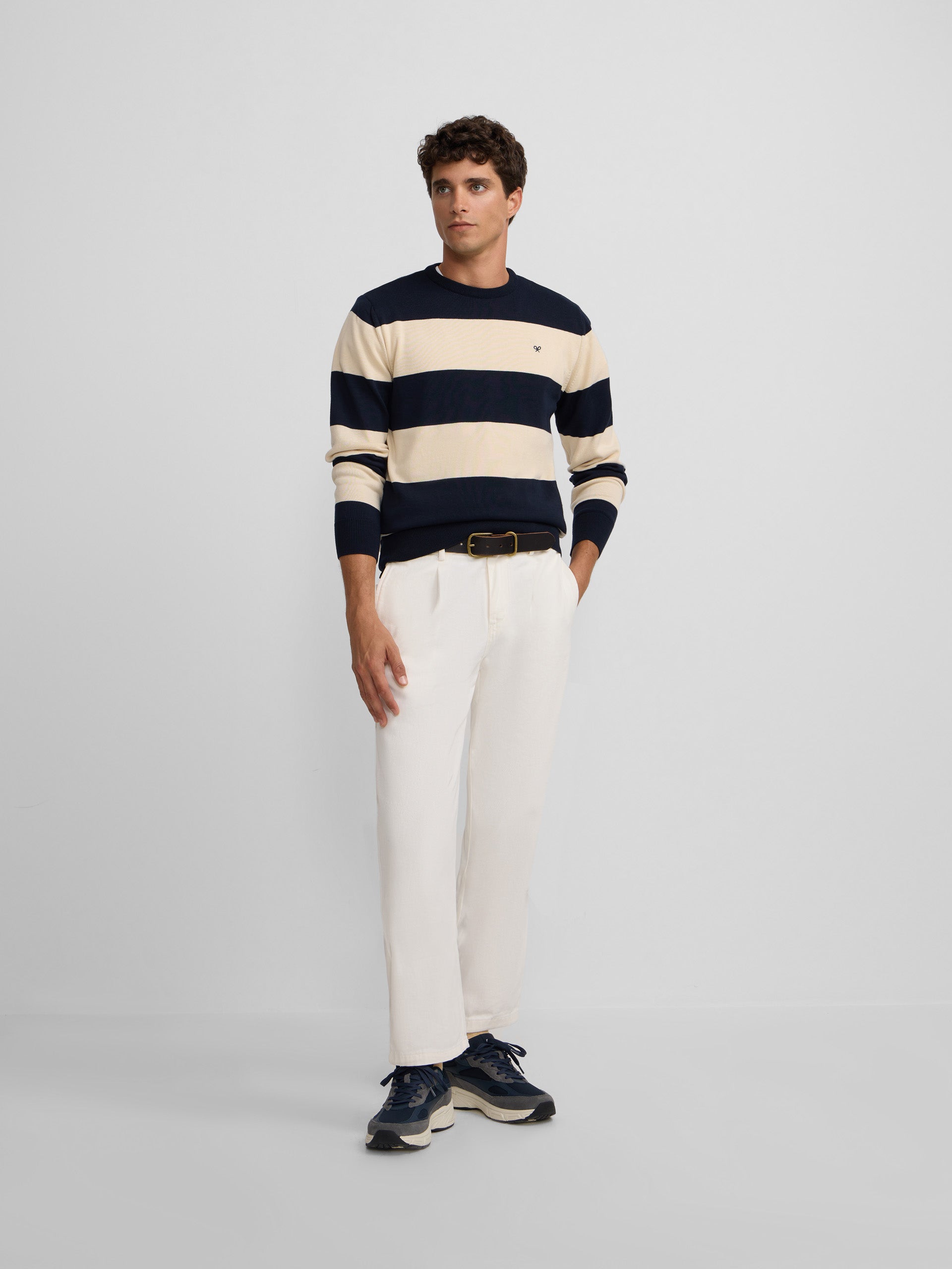 Beige striped sweater