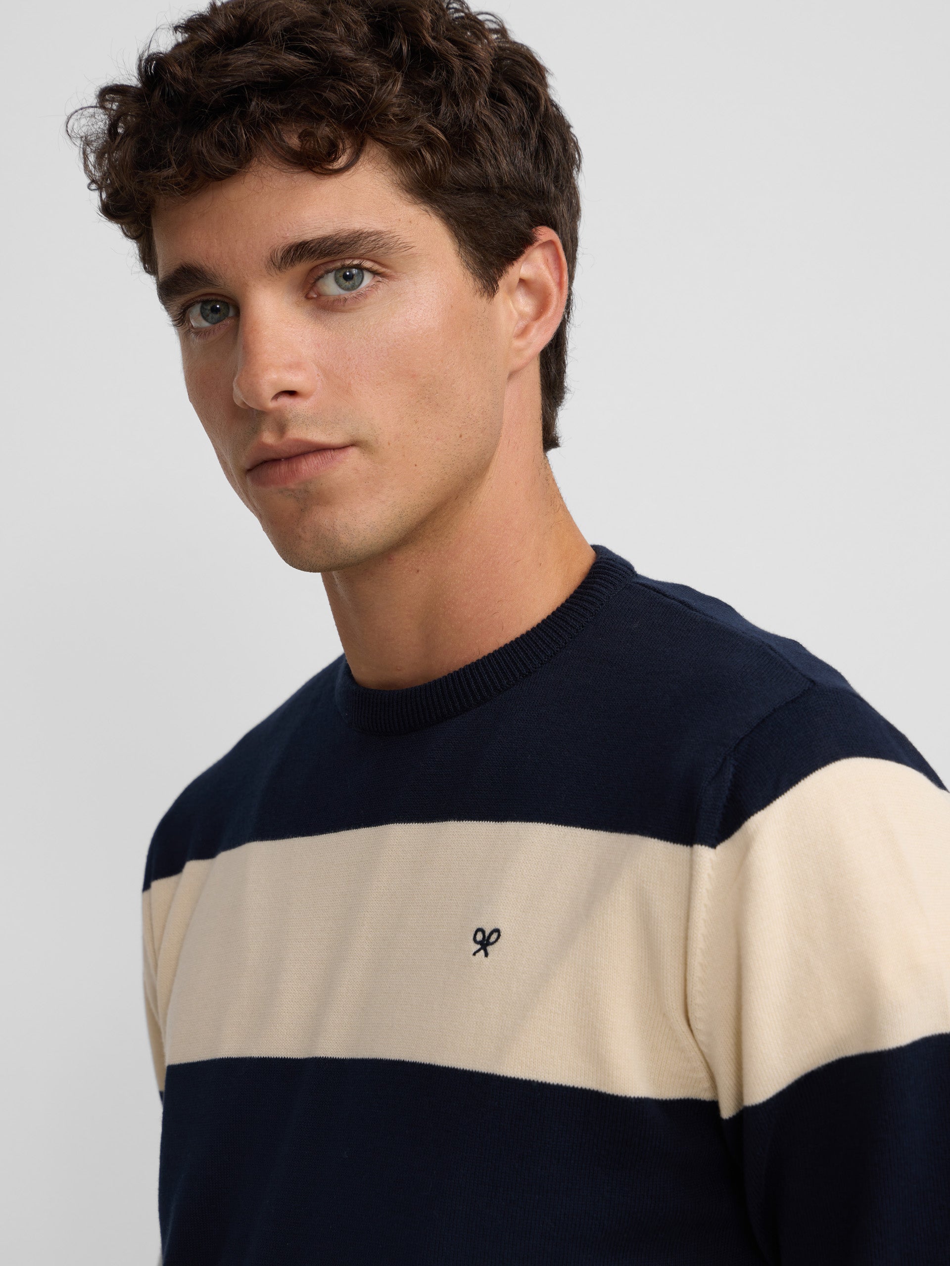 Beige striped sweater