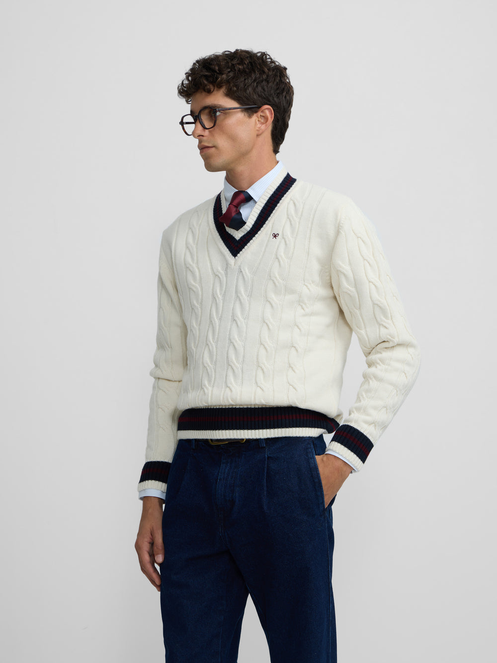 Camisola college bege claro