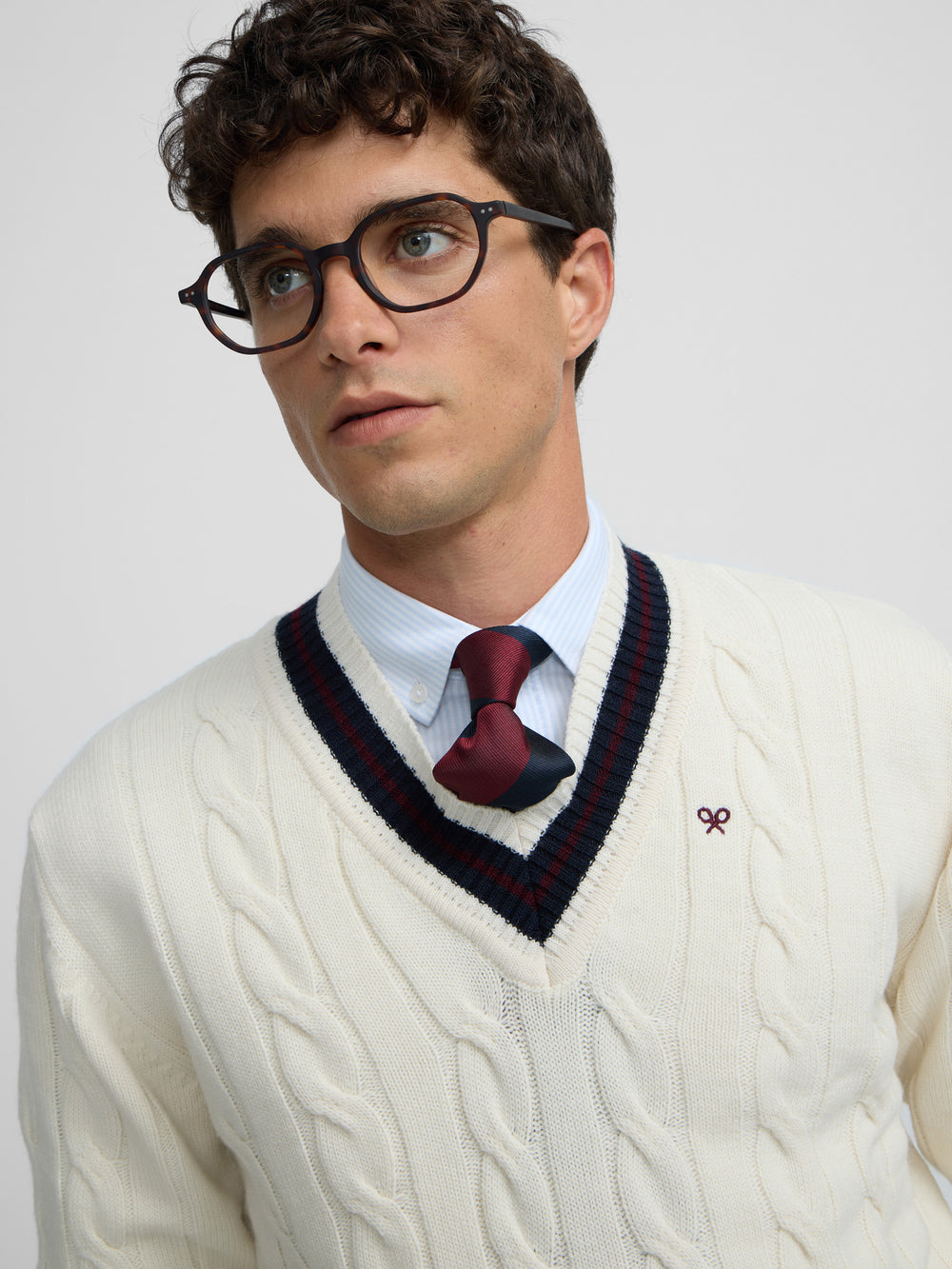 Camisola college bege claro