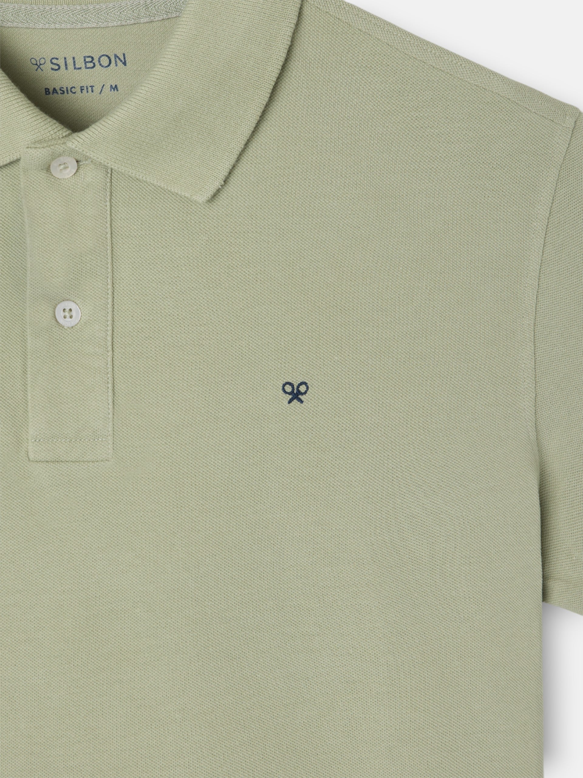 Polo classique uni vert moyen