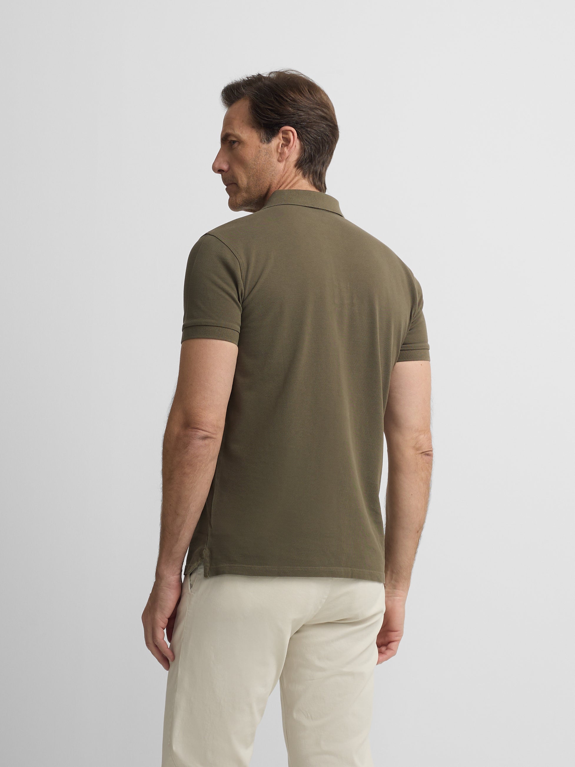 Polo clasico liso verde oscuro